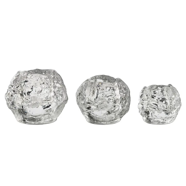 Photophores Snowball lot de 3 - Lot de 3 - Kosta Boda