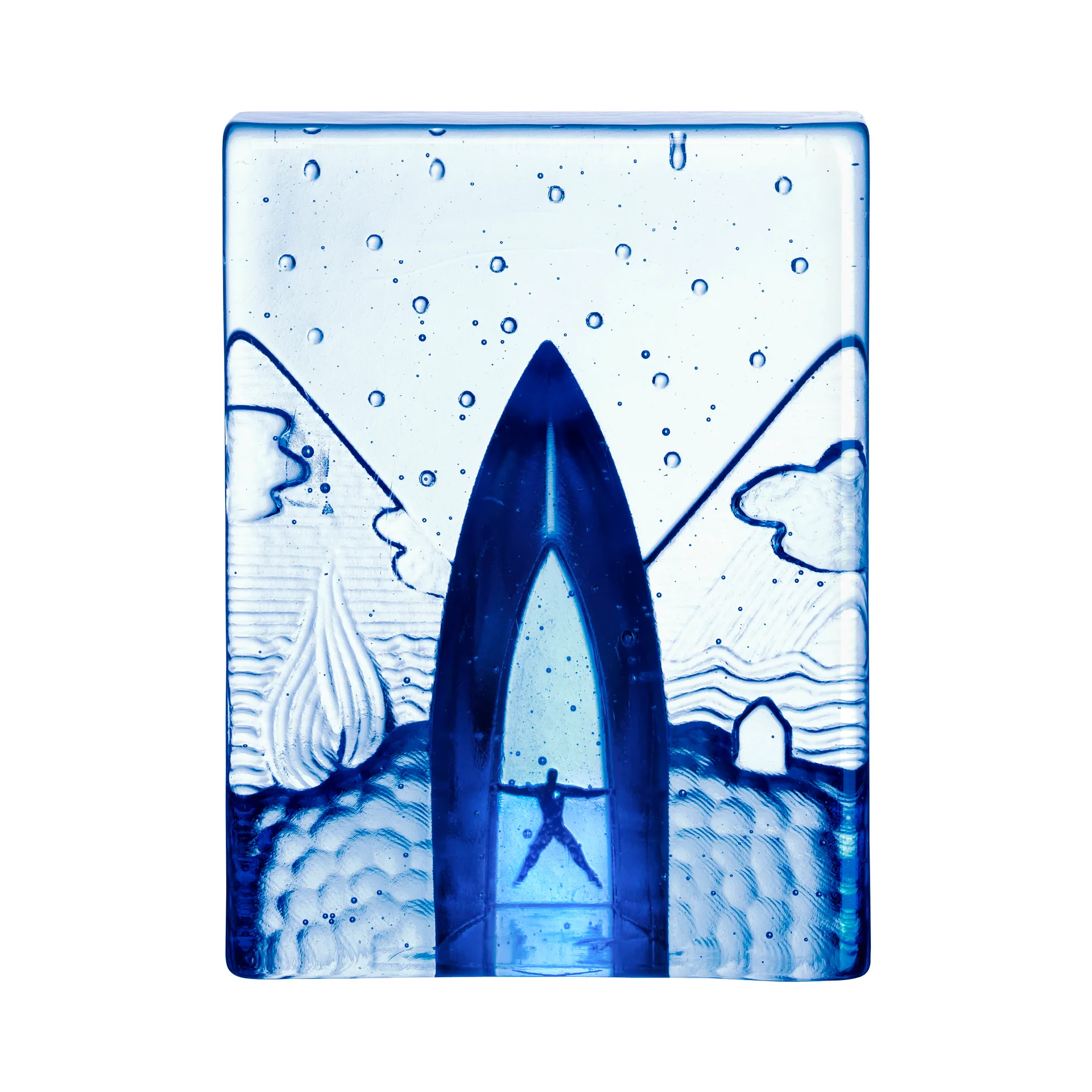 Sculpture Blues, quatre élements Kosta Boda