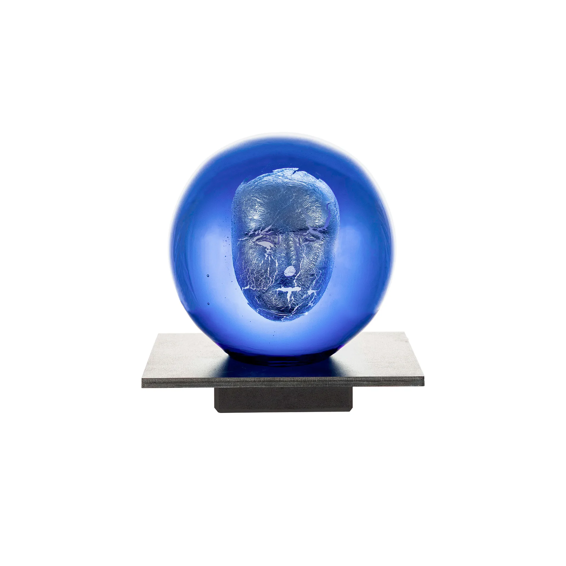 Sculpture en verre BV Headman, Bleu Kosta Boda