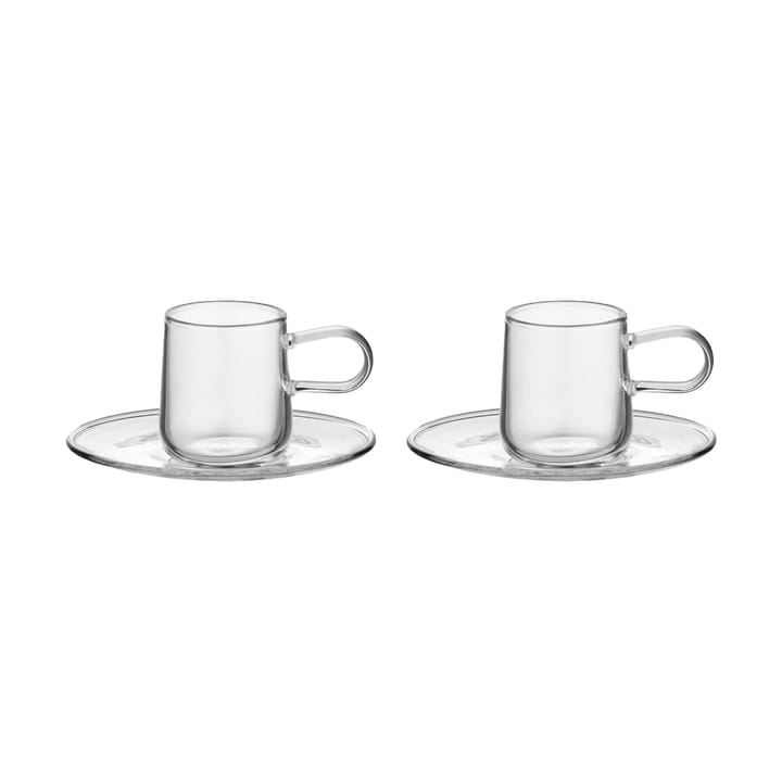 Tasse à espresso avec soucoupe Viva 8 cl, 2 pièces - Clair - Kosta Boda