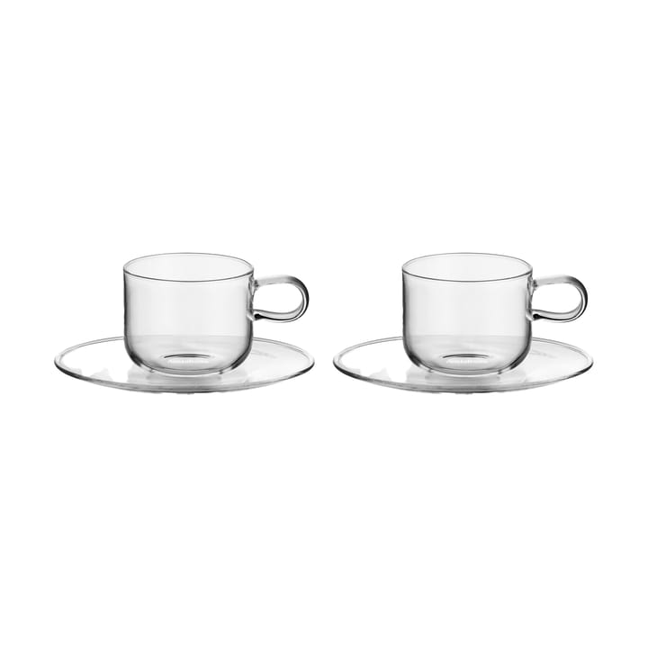 Tasse avec soucoupe Viva 30 cl, 2 pièces - Clair - Kosta Boda