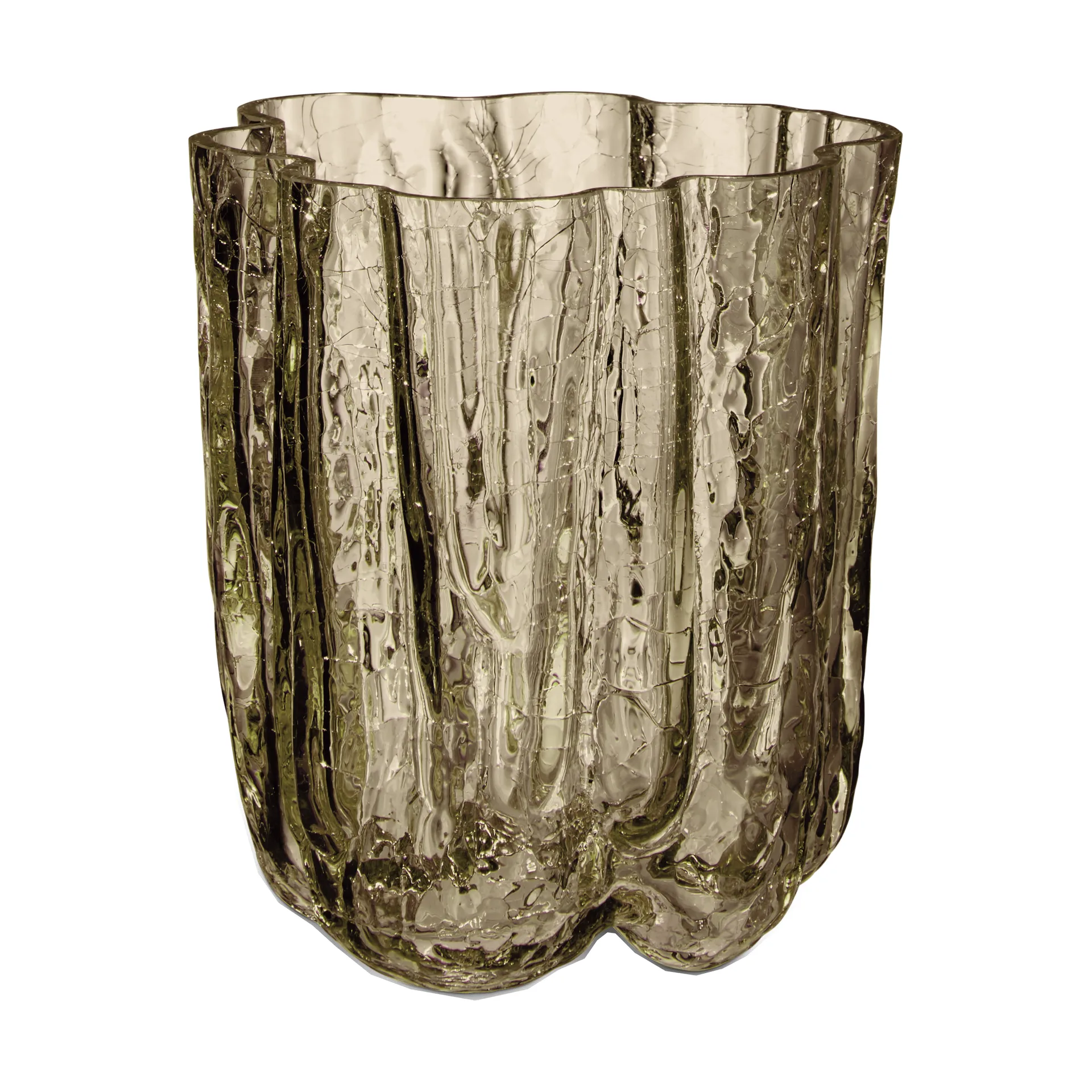 Vase Crackle 12,1 cm, Taupe Kosta Boda