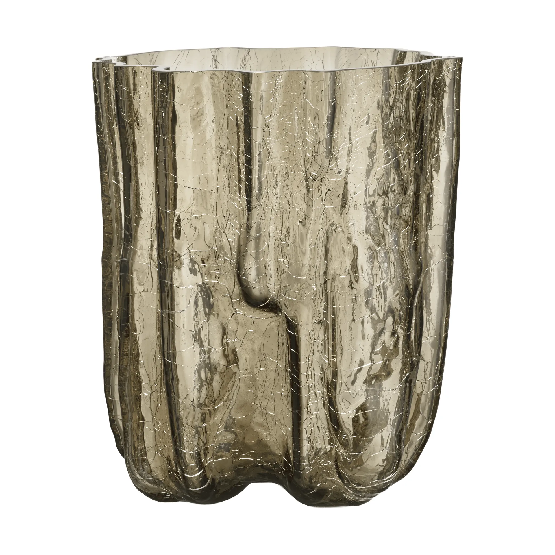 Vase Crackle 27 cm, Taupe Kosta Boda
