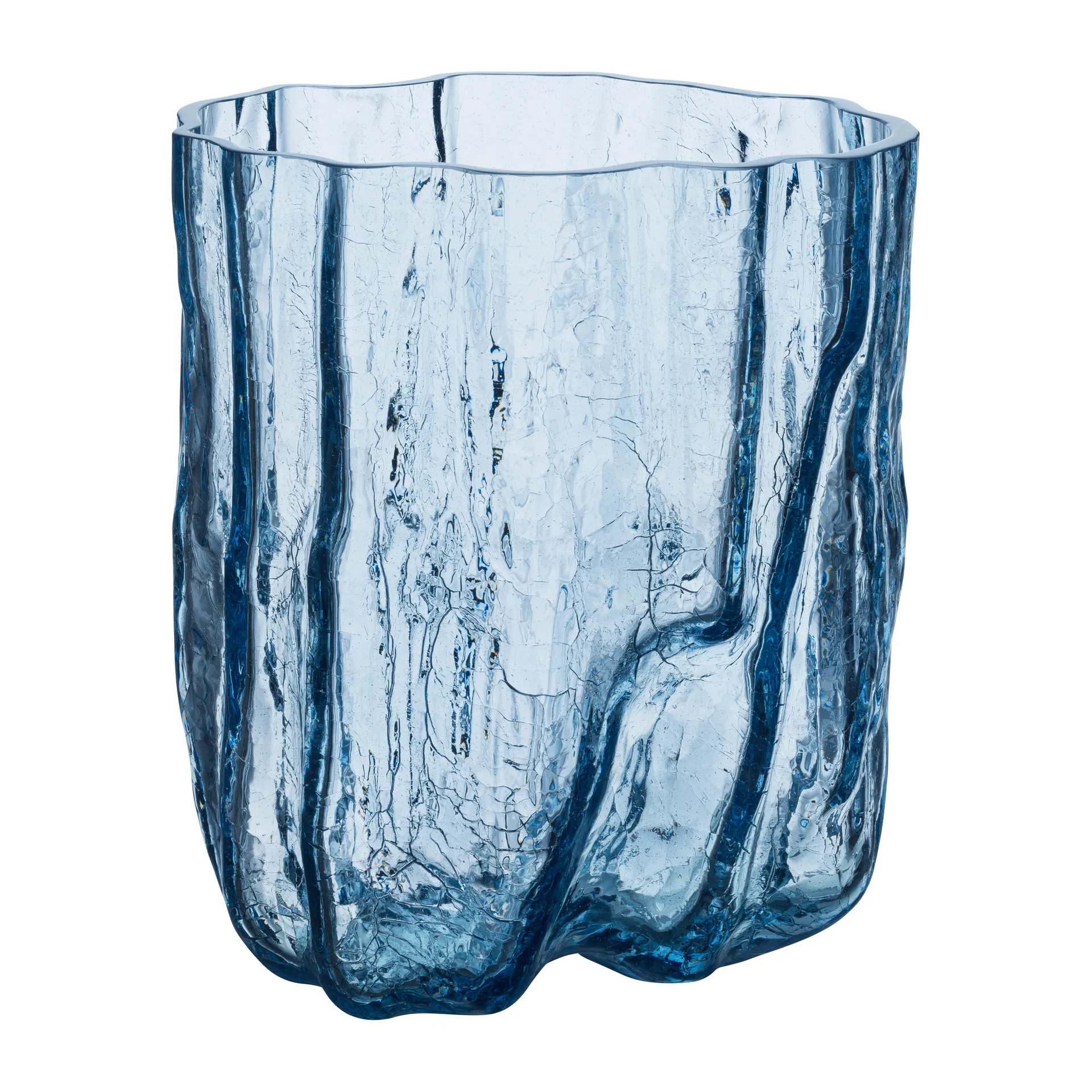 Vase Crackle 27 cm, Verre rond Kosta Boda