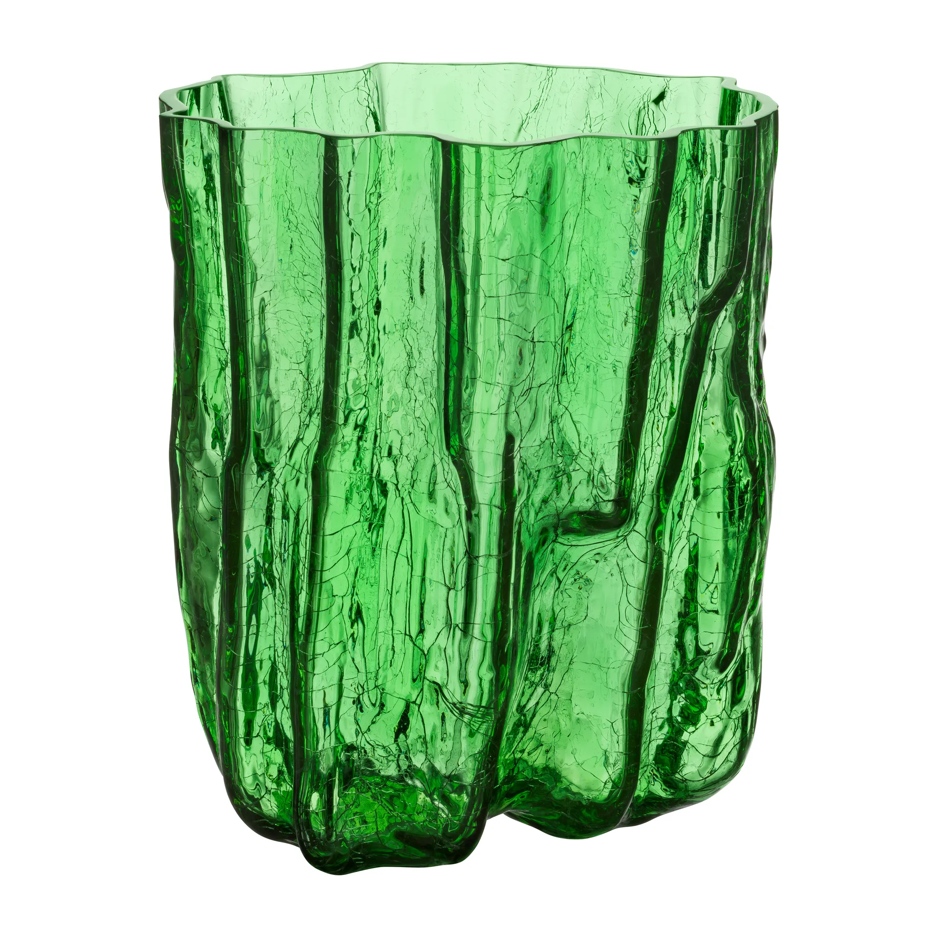Vase Crackle 27 cm, Vert Kosta Boda