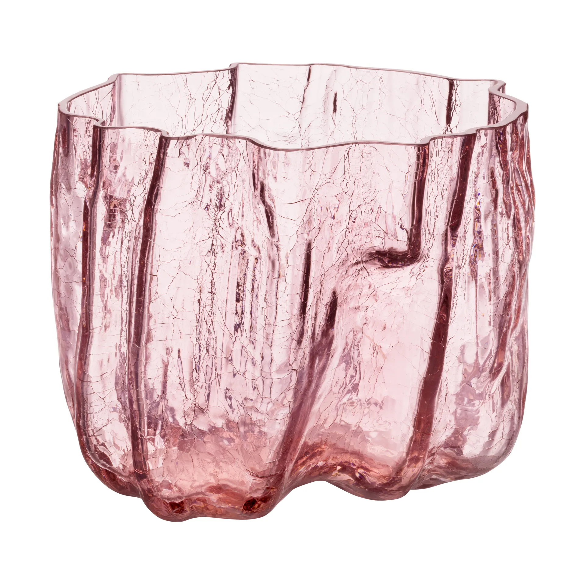 Vase Crackle se 17,5 cm, Rose Kosta Boda