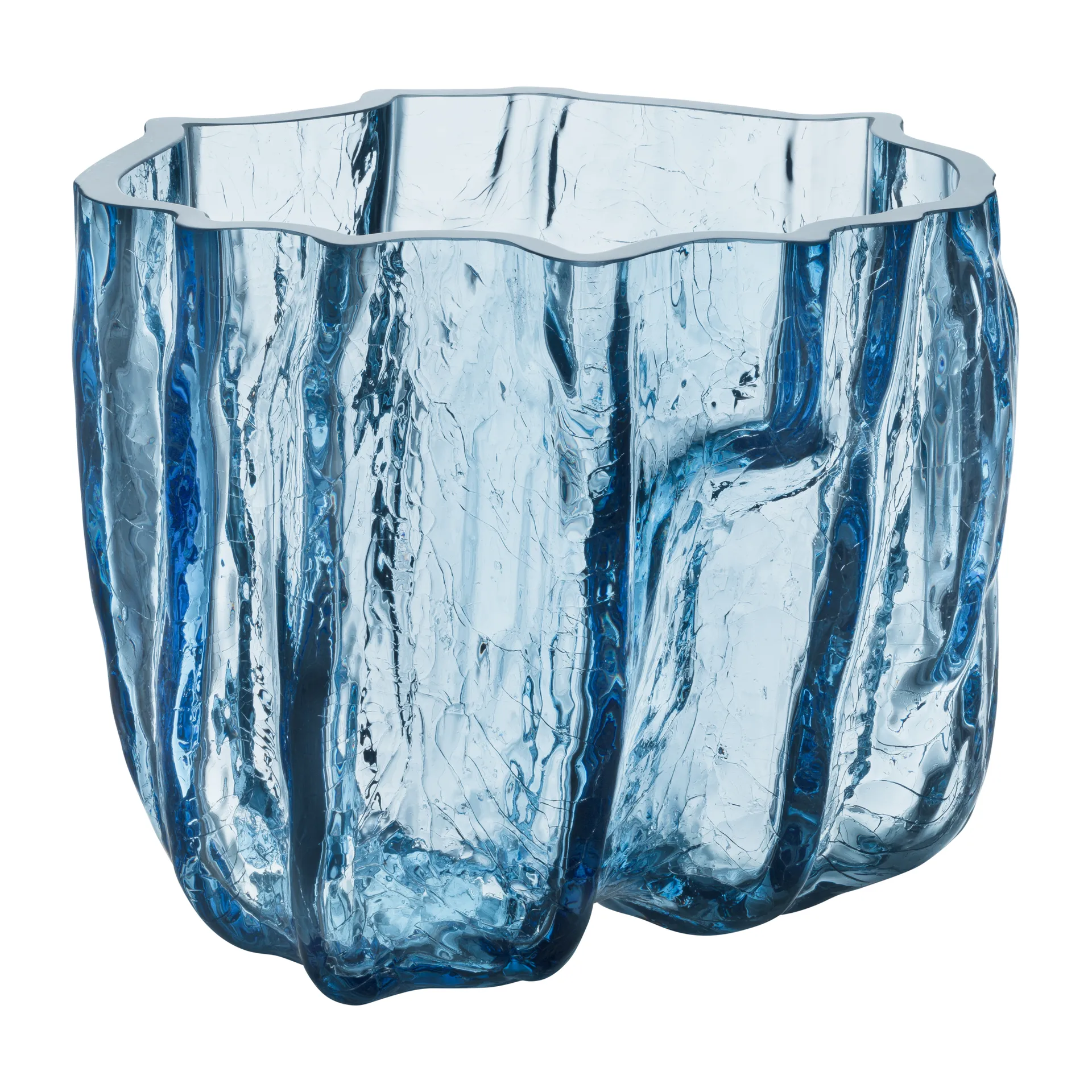 Vase Crackle se 17,5 cm, Verre rond Kosta Boda