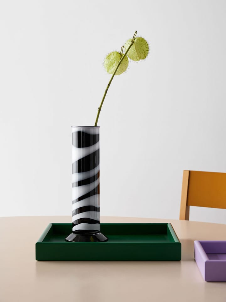 Vase cylindre Lab 30 cm, Noir-blanc Kosta Boda