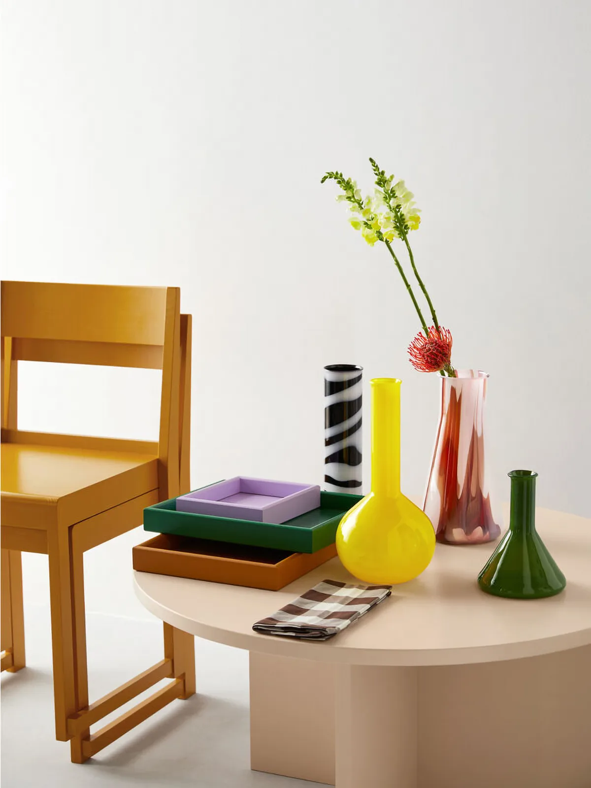 Vase flacon rond Lab 31,5 cm, Jaune Kosta Boda