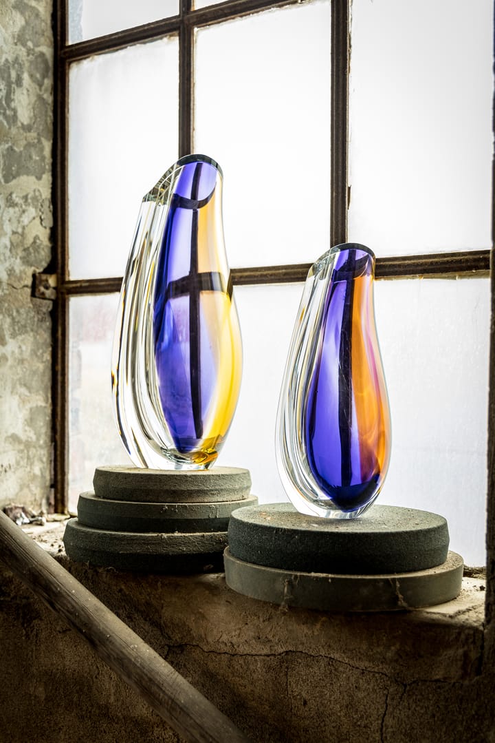 Vase Orchid 370 mm - Violet-ambre - Kosta Boda
