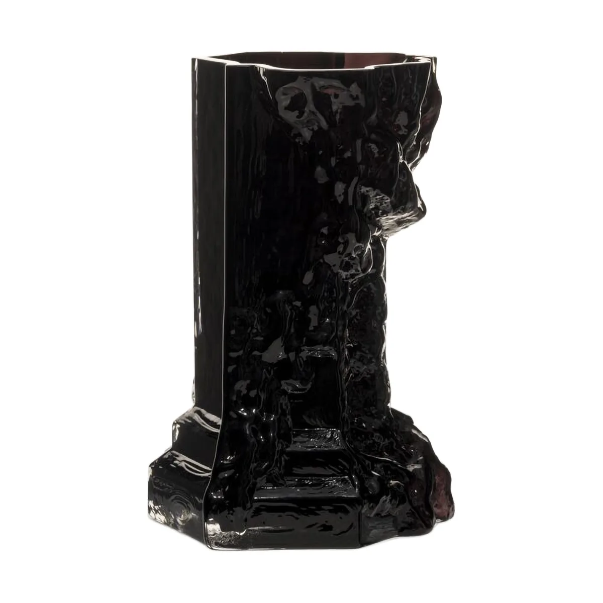 Vase Rocky Baroque 25 cm, Noir profond Kosta Boda