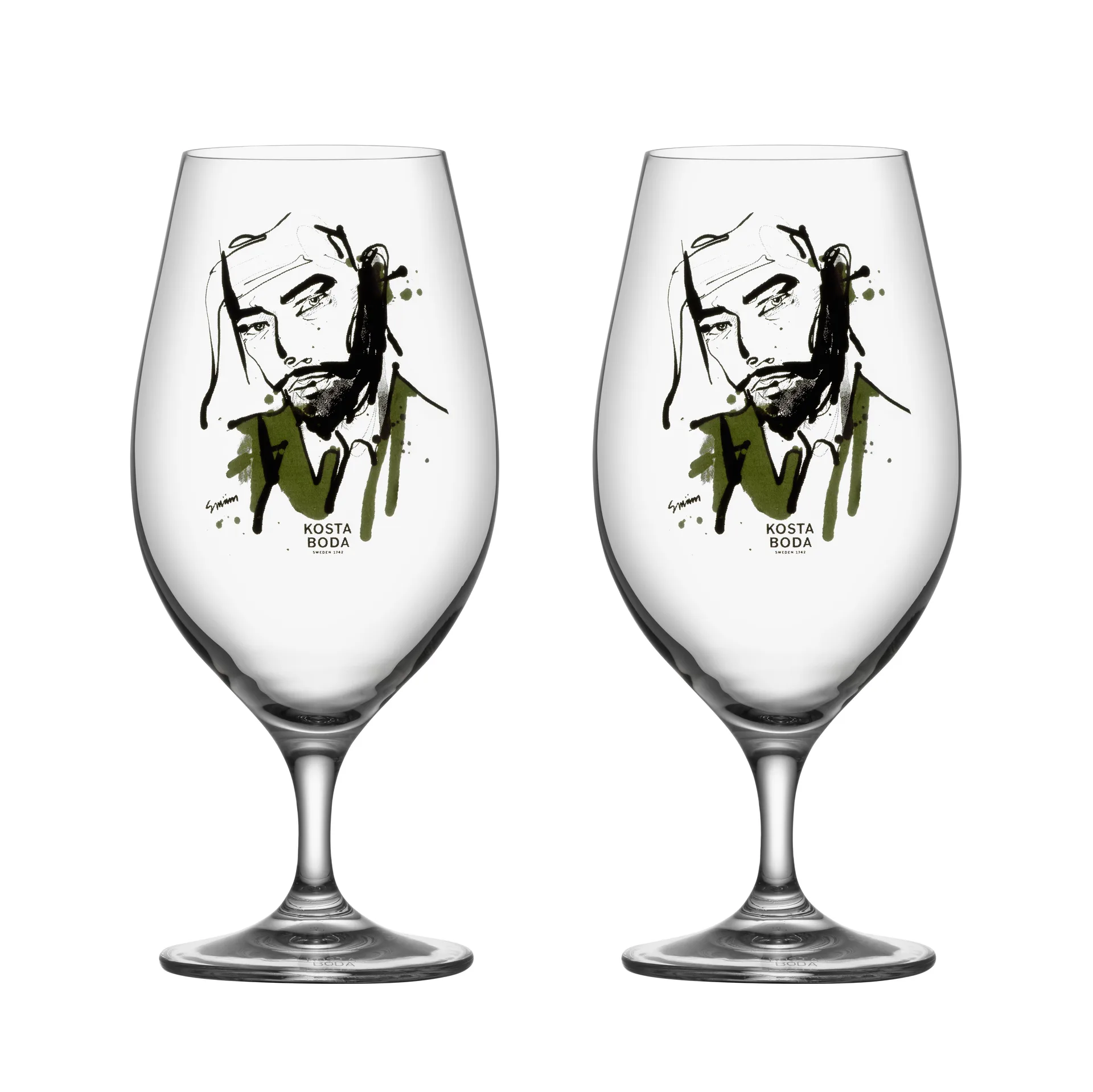 Verre à bière All about you 40 cl Lot de 2, Want him (vert) Kosta Boda