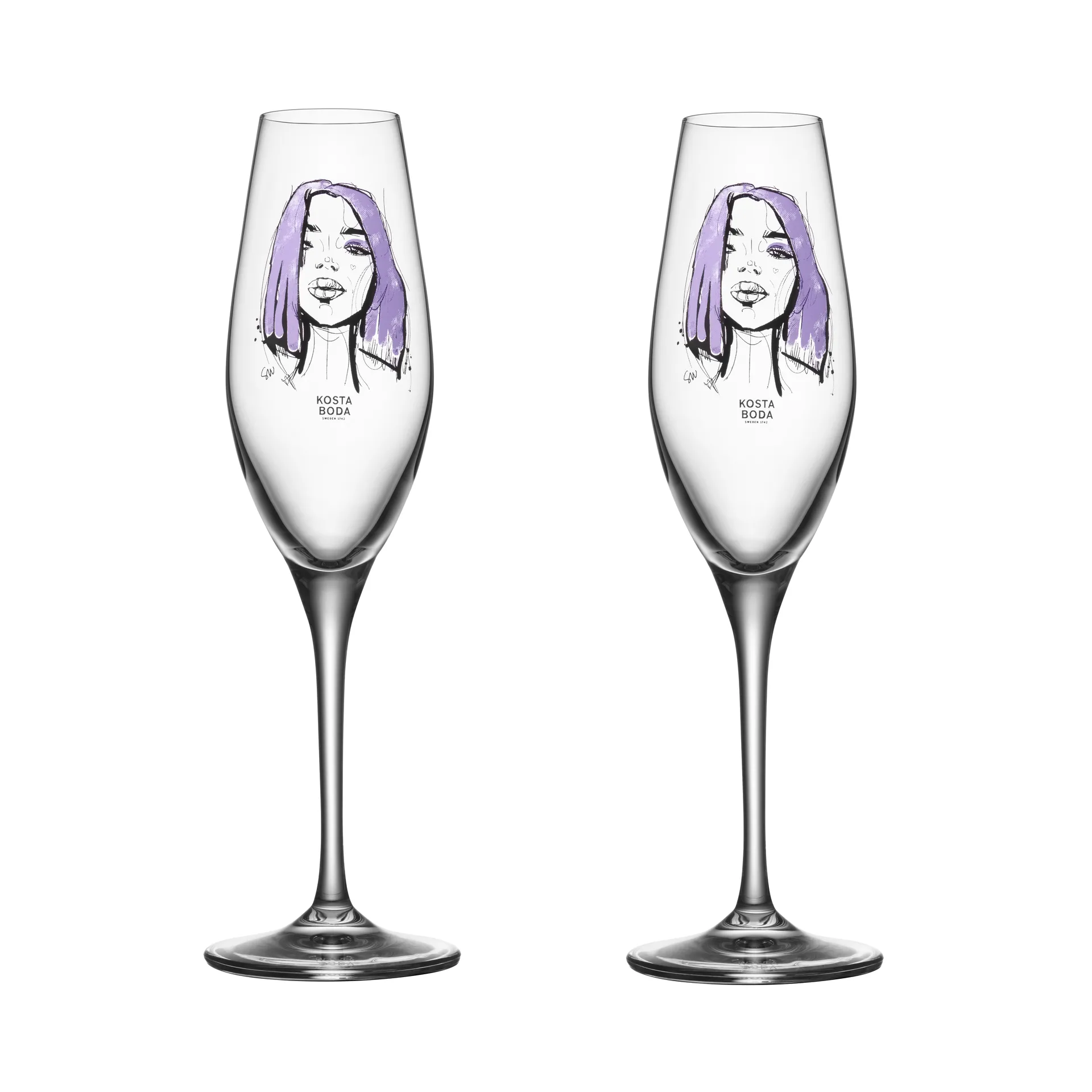 Verre à champagne All about you 24 cl Lot de 2, Forever Mine Kosta Boda
