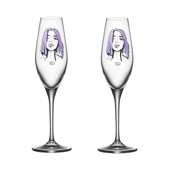 Verre à champagne All about you 24 cl Lot de 2 - Forever Mine - Kosta Boda