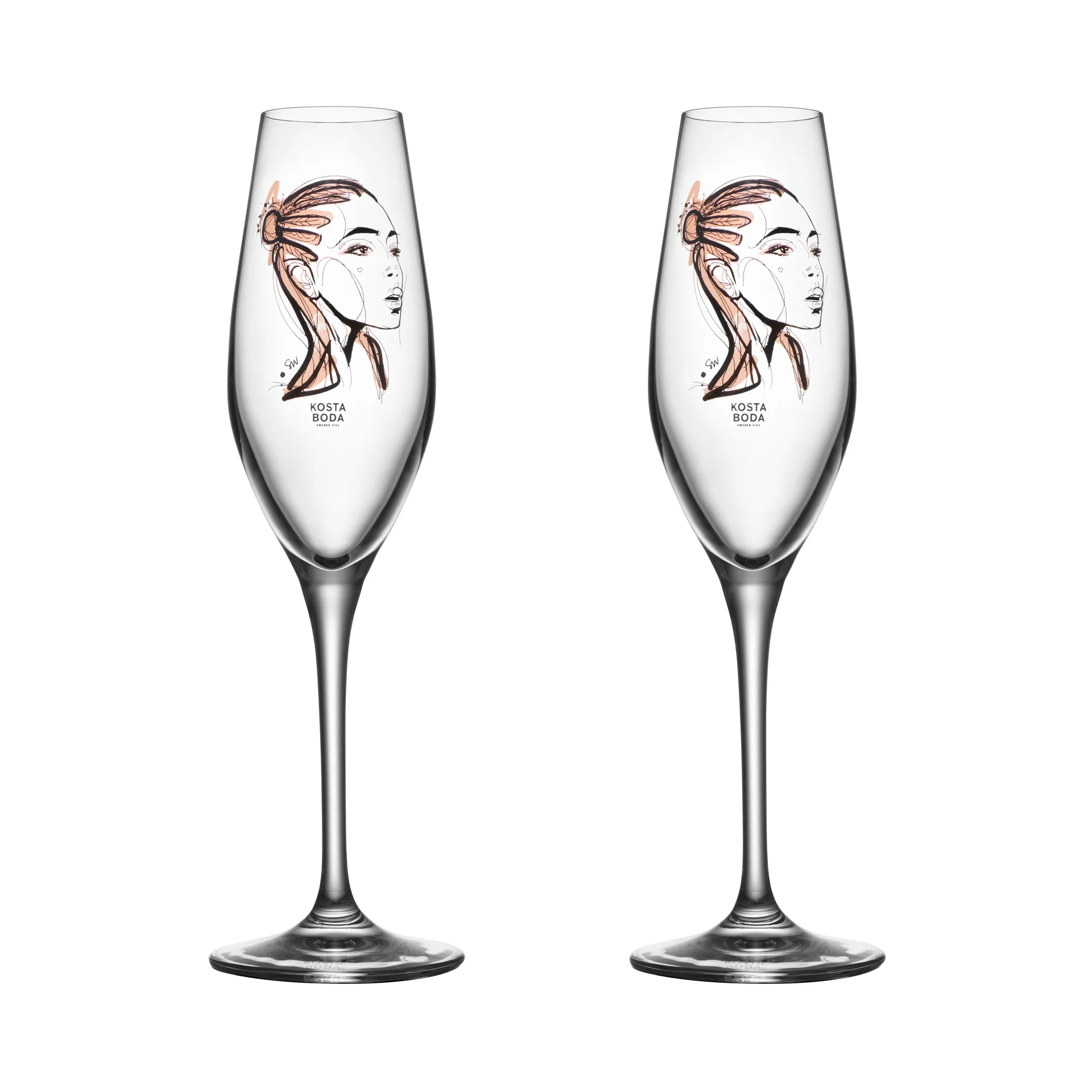 Verre à champagne All about you 24 cl Lot de 2, Forever Yours Kosta Boda