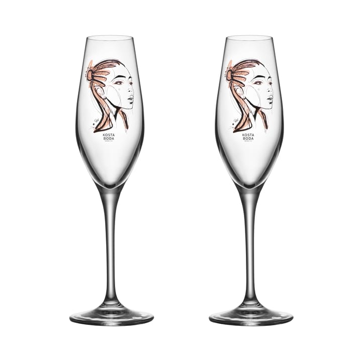 Verre à champagne All about you 24 cl Lot de 2 - Forever Yours - Kosta Boda