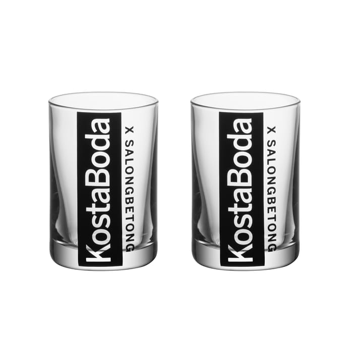 Verre à shot Salong Betong 6 cl, lot de 2 - Noir transparent - Kosta Boda