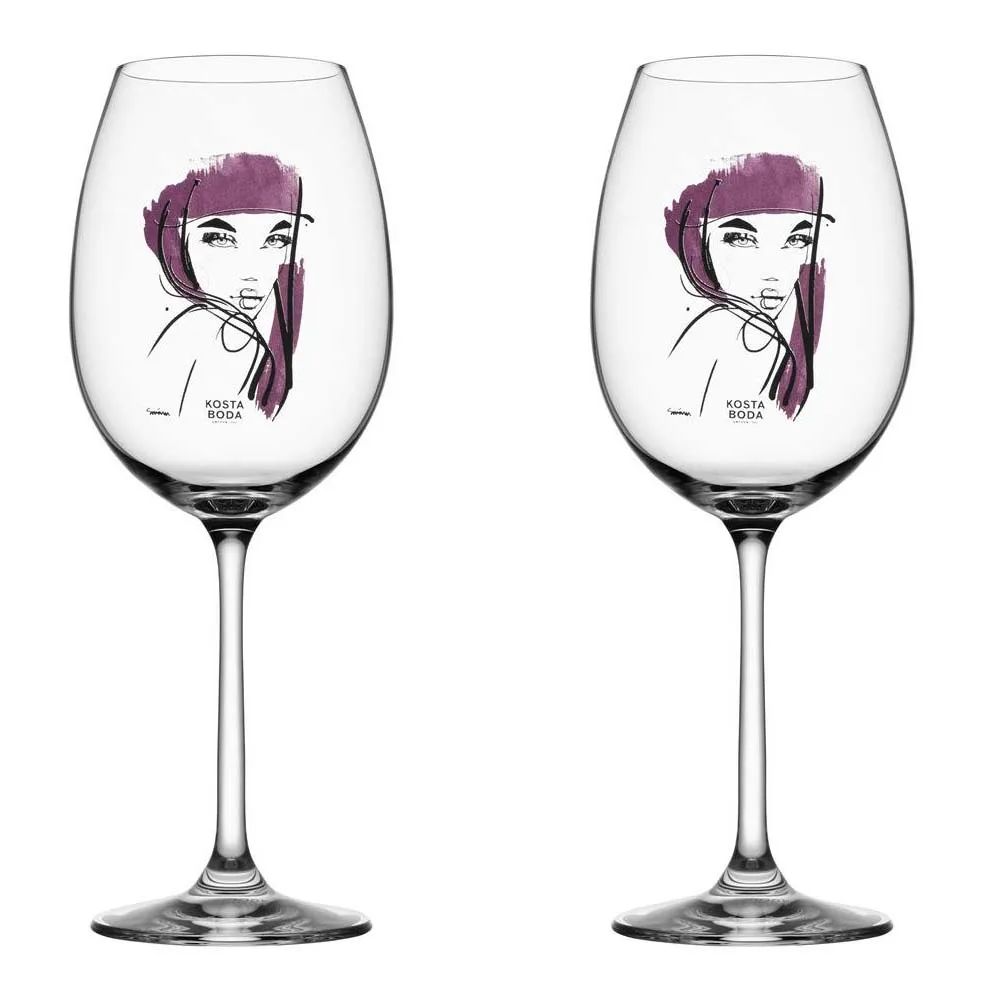 Verre à vin All about you 52 cl lot de 2, prune Kosta Boda