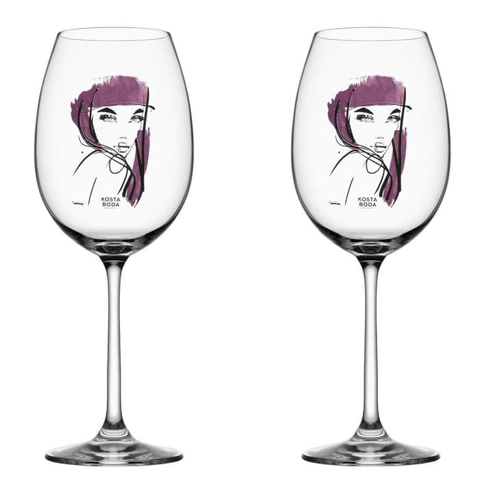 Verre à vin All about you lot de 2 - prune - Kosta Boda