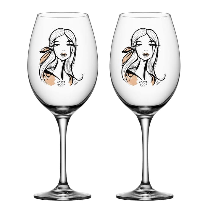 Verre à vin All about you lot de 2 - Wait for her (dusty pink) - Kosta Boda