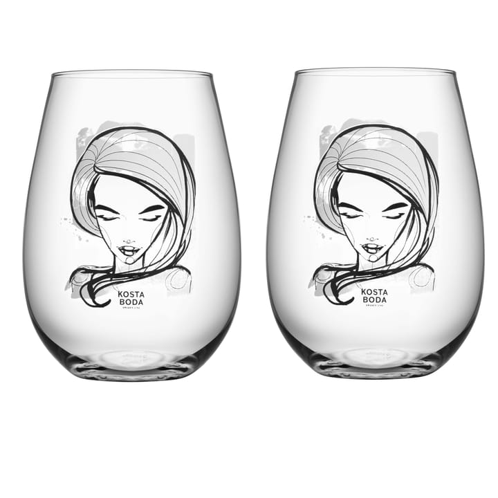 Verre All about you lot de 2 - need you (blanc) - Kosta Boda