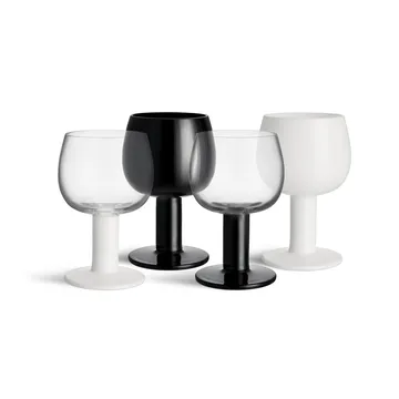 verre Fars - Blanc-noir, lot de 4 - Kosta Boda