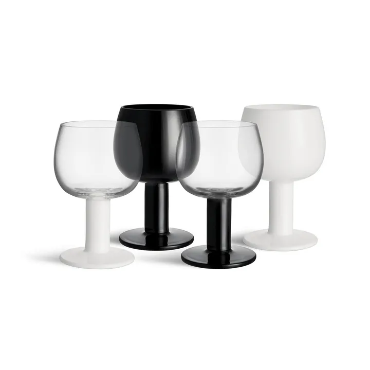 verre Fars - Blanc-noir, lot de 4 - Kosta Boda