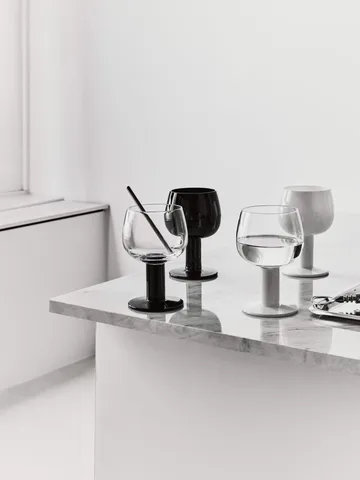verre Fars - Blanc-noir, lot de 4 - Kosta Boda