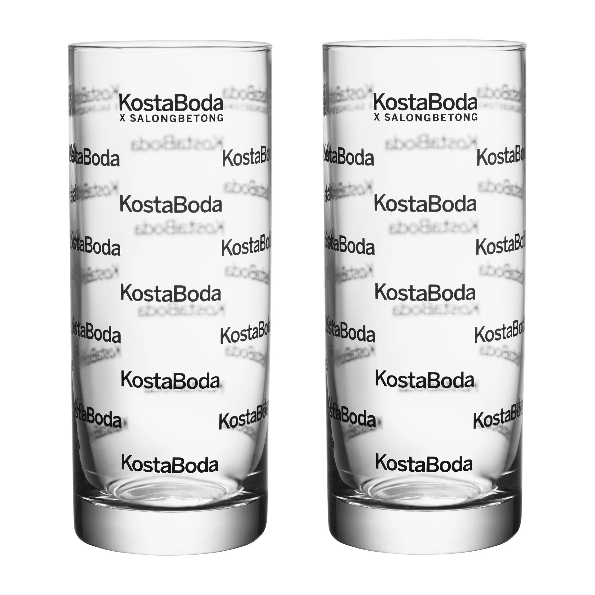 Verre highball Salong Betong 33 cl, lot de 2, Noir transparent Kosta Boda