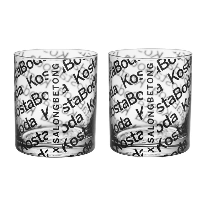 Verre Salong Betong Old Fashioned 28 cl, lot de 2 - Noir transparent - Kosta Boda