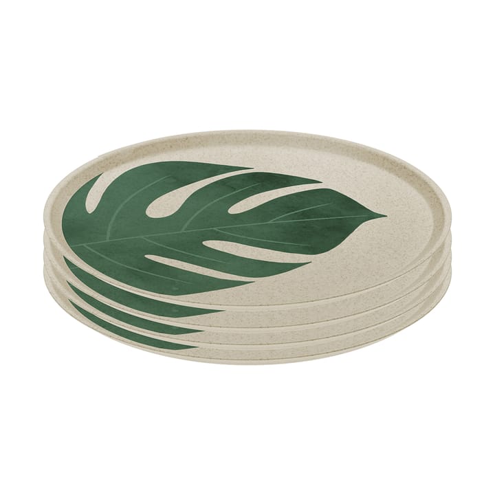 Assiette Connect Ø 25,5 cm, lot de 4 - Monstera leaf - Koziol