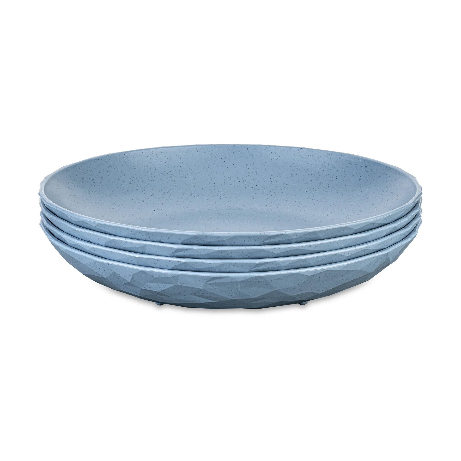 Assiette creuse Club thermoplastique biocirculaire Ø22 cm, 4 pièces, Nature flower blue Koziol