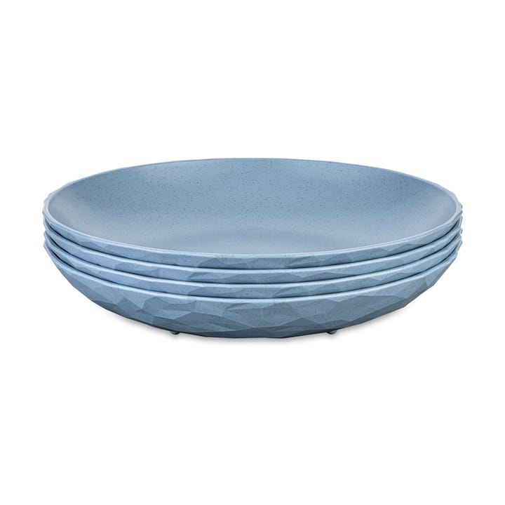 Assiette creuse Club thermoplastique biocirculaire Ø22 cm, 4 pièces - Nature flower blue - Koziol