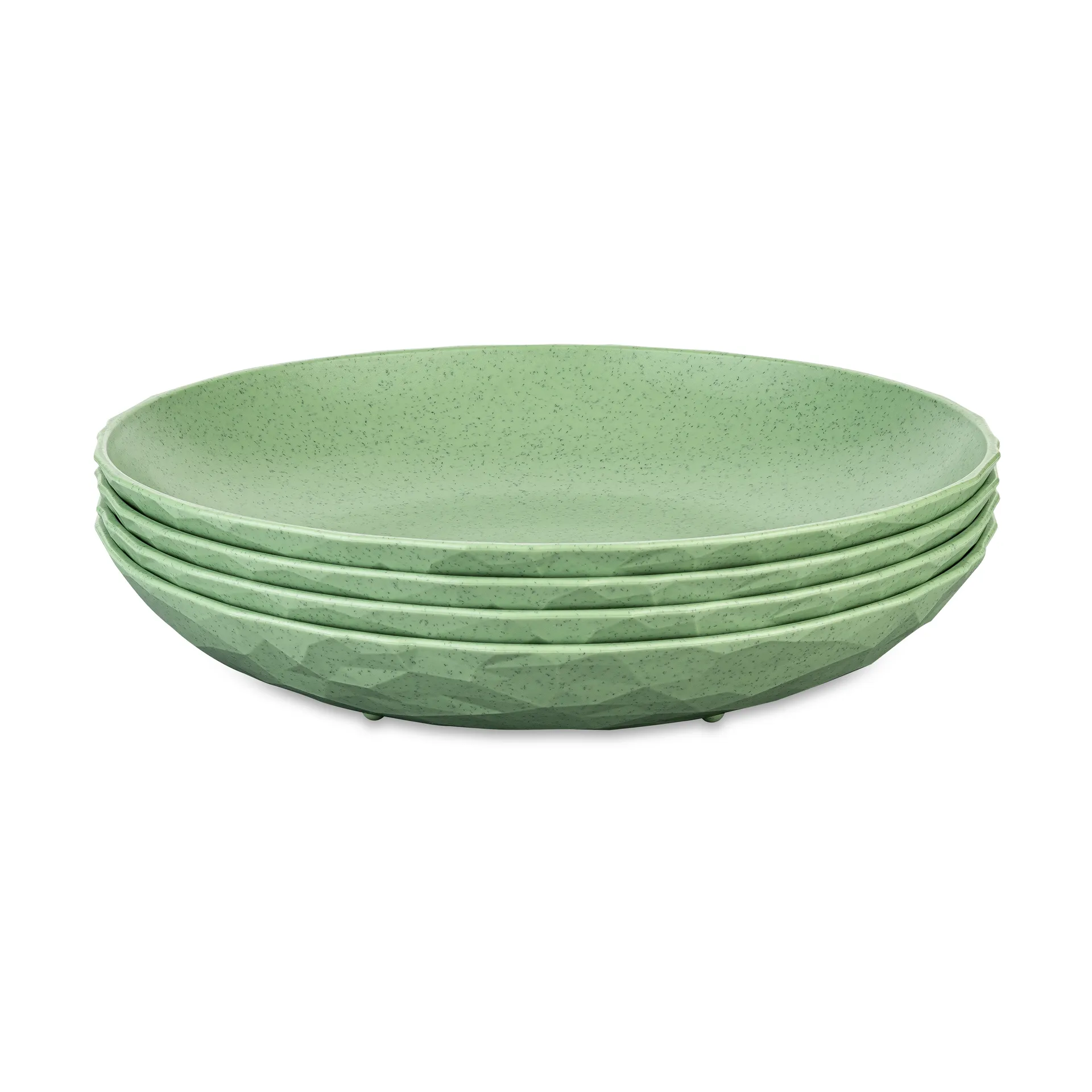 Assiette creuse Club thermoplastique biocirculaire Ø22 cm, 4 pièces, Nature leaf green Koziol