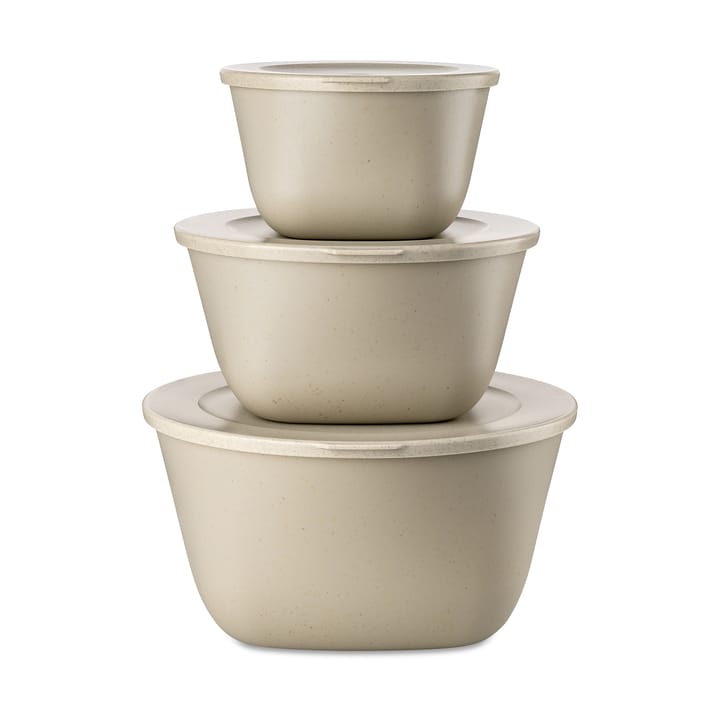 Bol à couvercle Connect Stockholm lot de 3 - Nature desert sand - Koziol