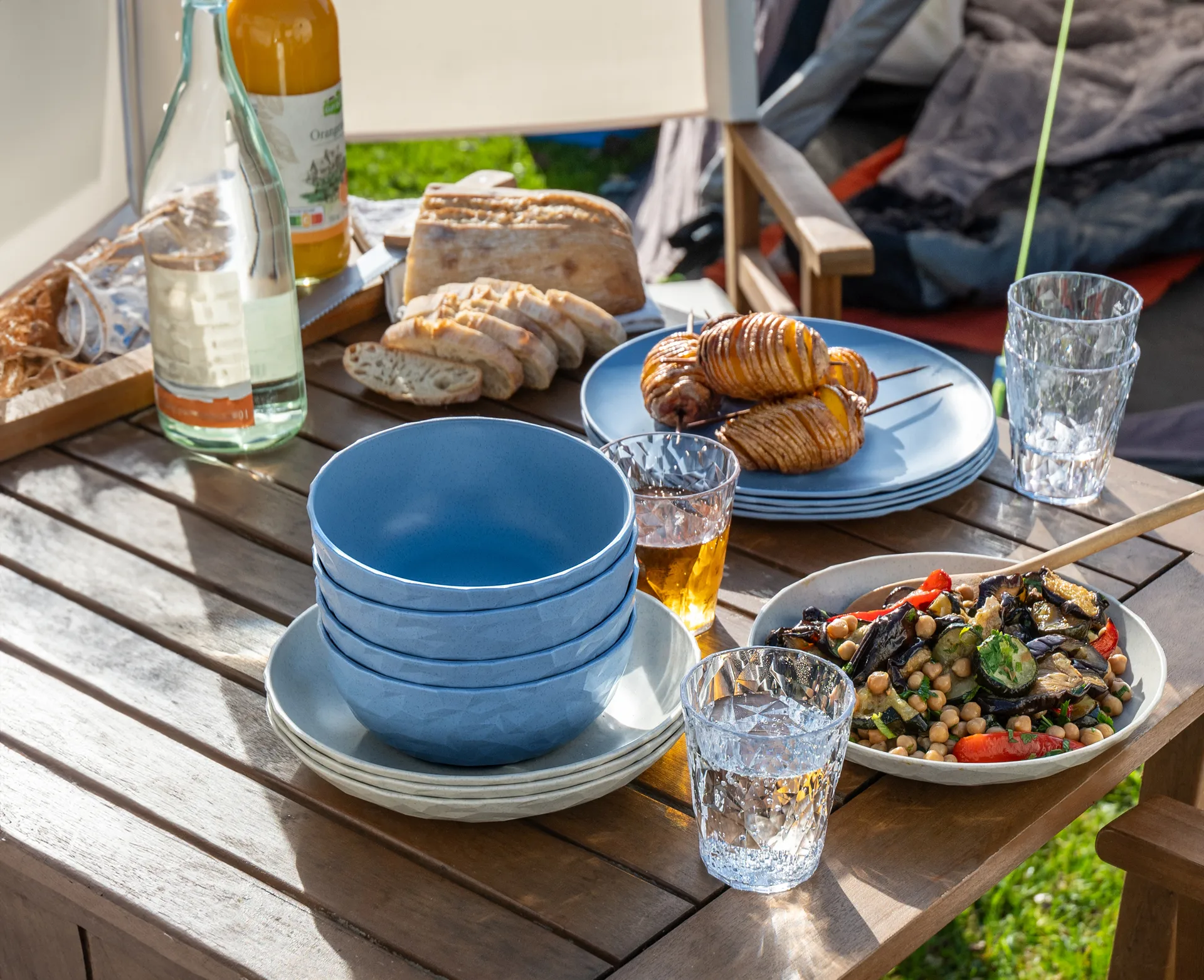 Bol Club thermoplastique biocirculaire Ø16,2 cm, 4 pièces, Nature flower blue Koziol