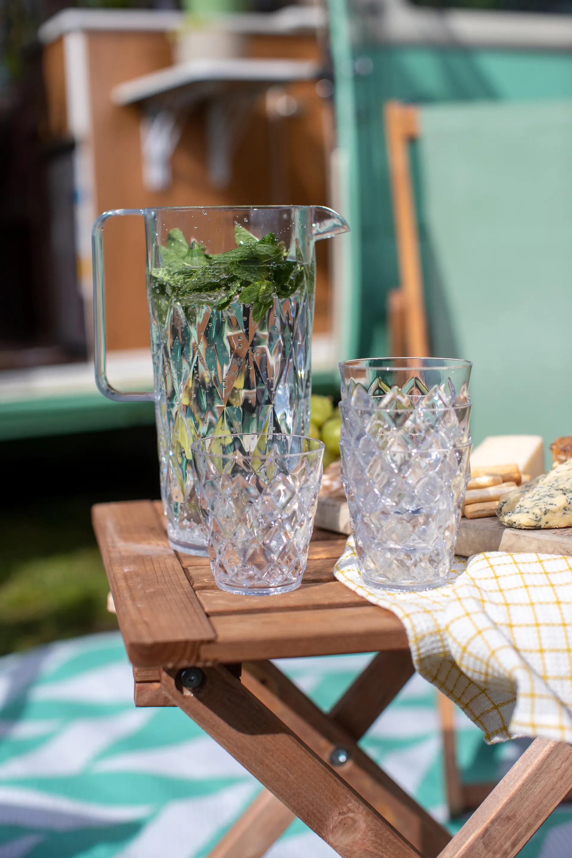 Carafe Crystal avec 4 verres, Cristal clair Koziol