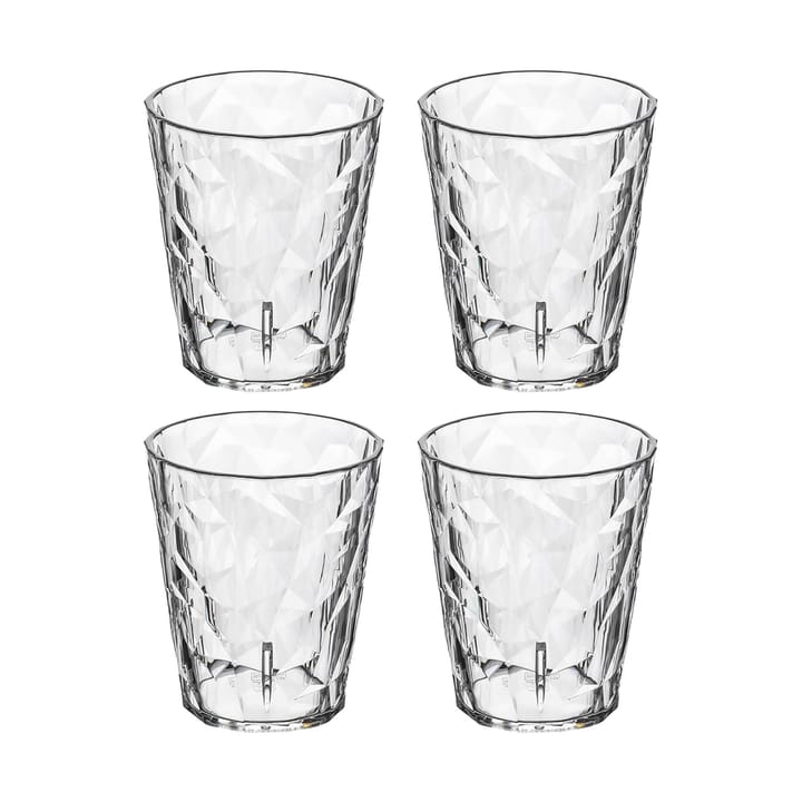 Club No. 1 verre à boire plastique 25 cl, lot de 4, Cristal transparent Koziol