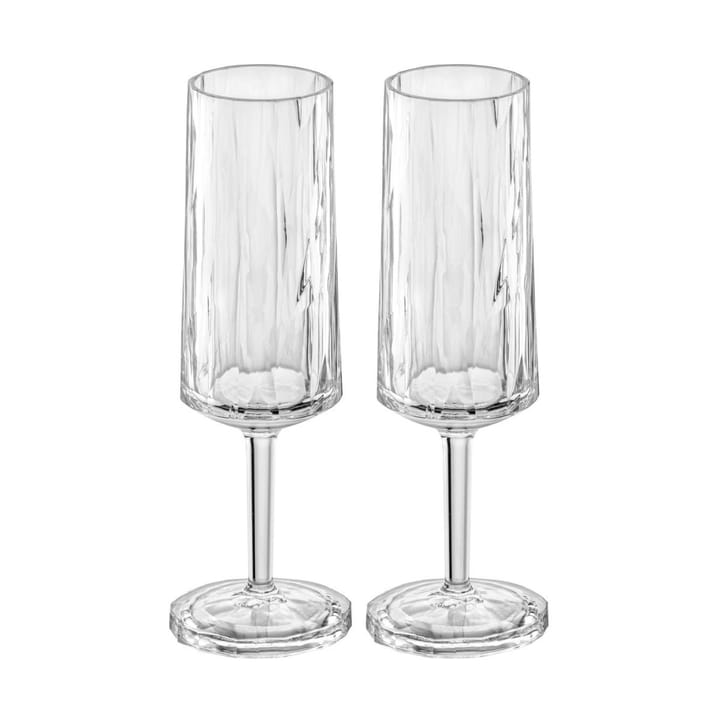 Club No. 14 verre à champagne plastique 10 cl, lot de 2 - Cristal transparent - Koziol