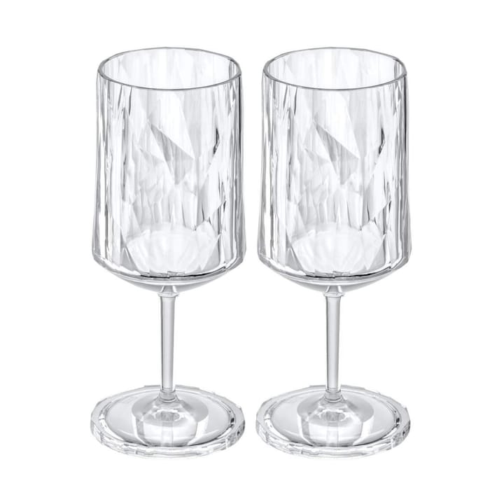 Club No. 4 verre à vin plastique 30 cl, lot de 2 - Cristal transparent - Koziol