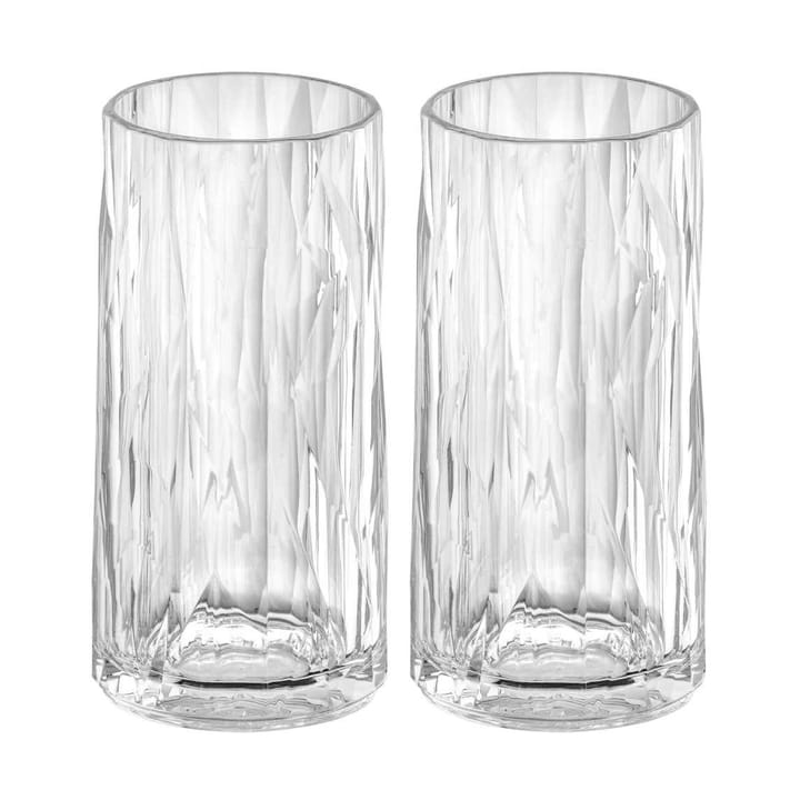 Club No. 8 verre à boire plastique 30 cl, lot de 2, Cristal transparent Koziol
