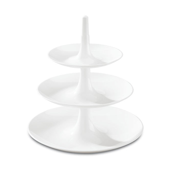 Koziol Plat à gâteau-présentoir à étages Babell L Cotton white