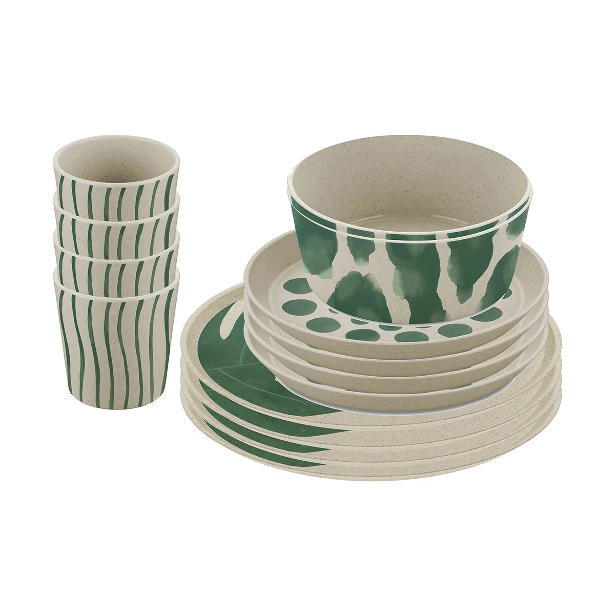 Service de table Connect Monstera 16 pièces, Nature desert sand Koziol