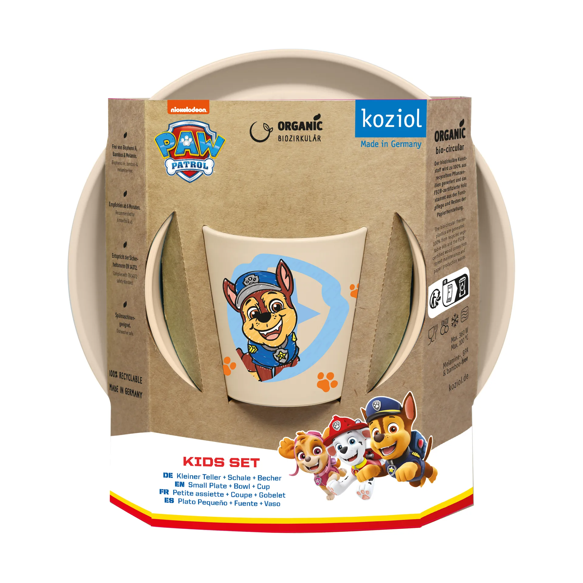 Set de vaisselle enfant Connect Paw Patrol, 3 pièces, Beige Koziol