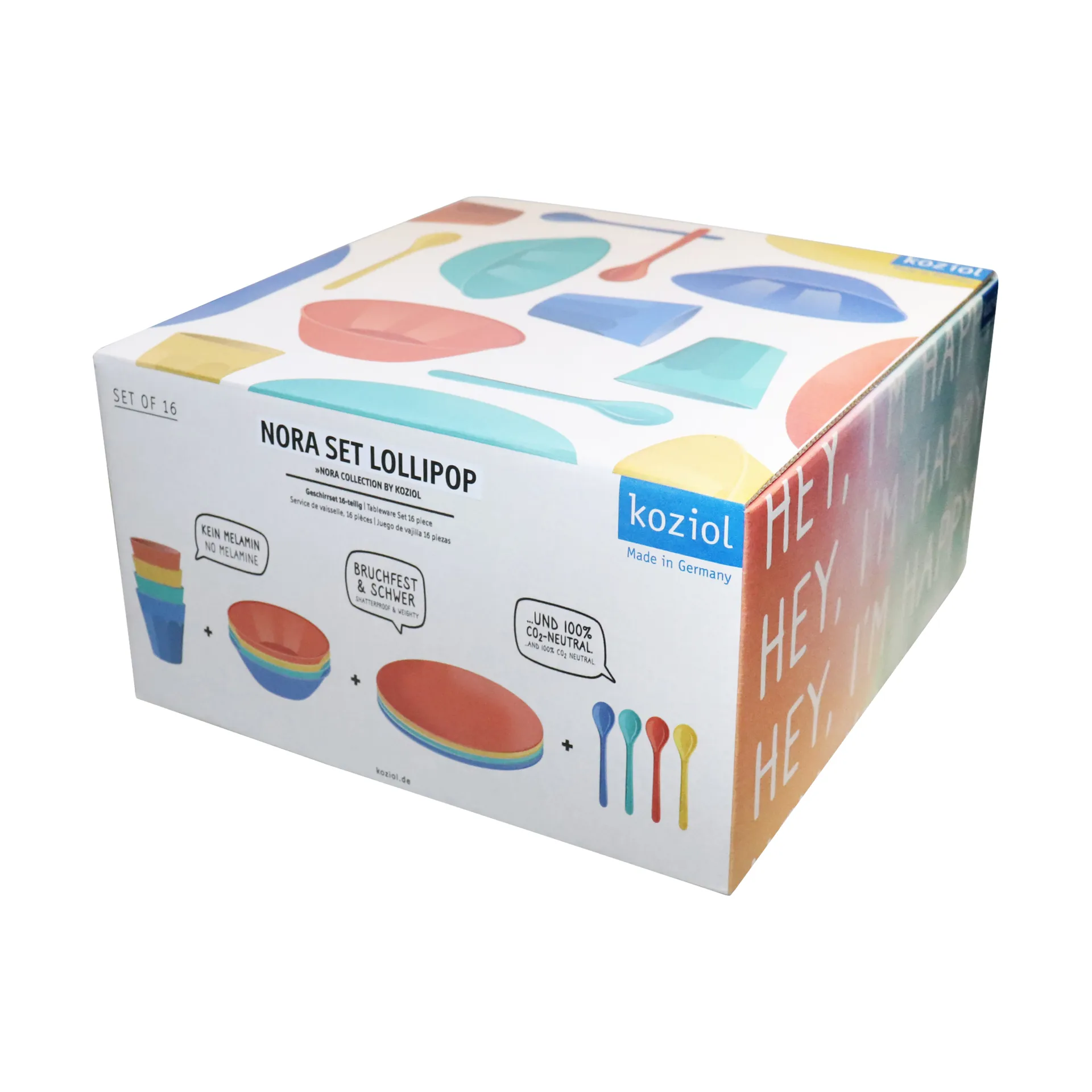 Set de vaisselle Nora Lollipop, 16 pièces, Multi Koziol