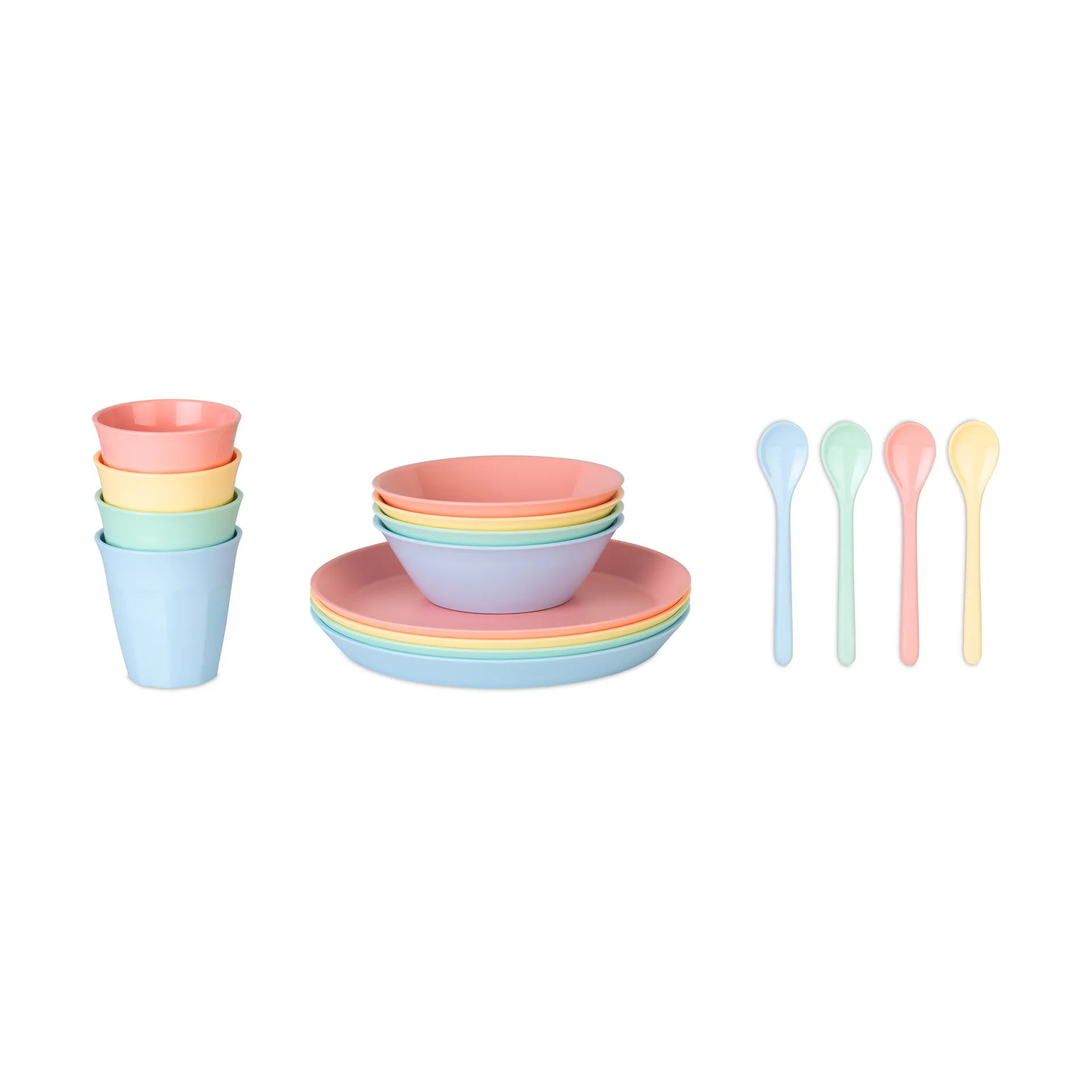 Set de vaisselle Nora Macarons, 16 pièces, Multi Koziol
