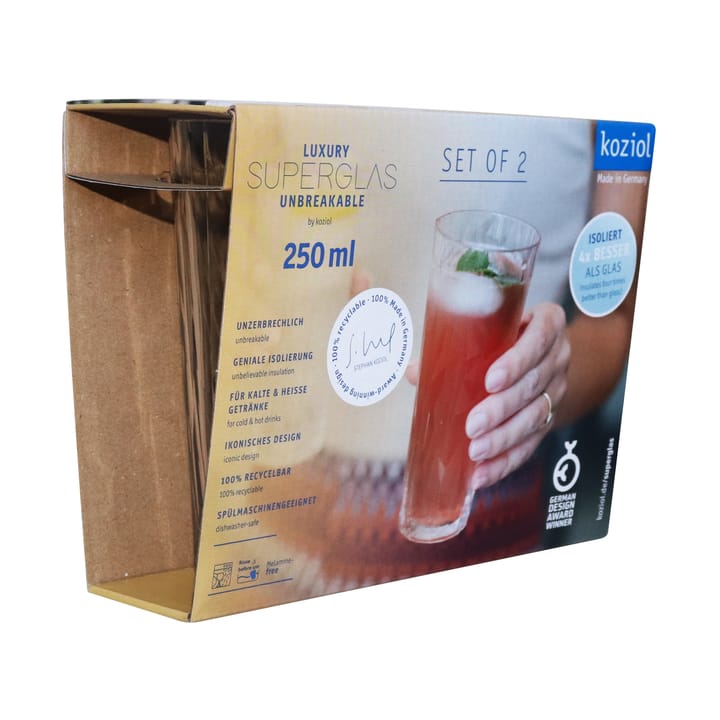Verres à cocktail en plastique Club No. 19, 25 cl, Lot de 2, Cristal clair Koziol