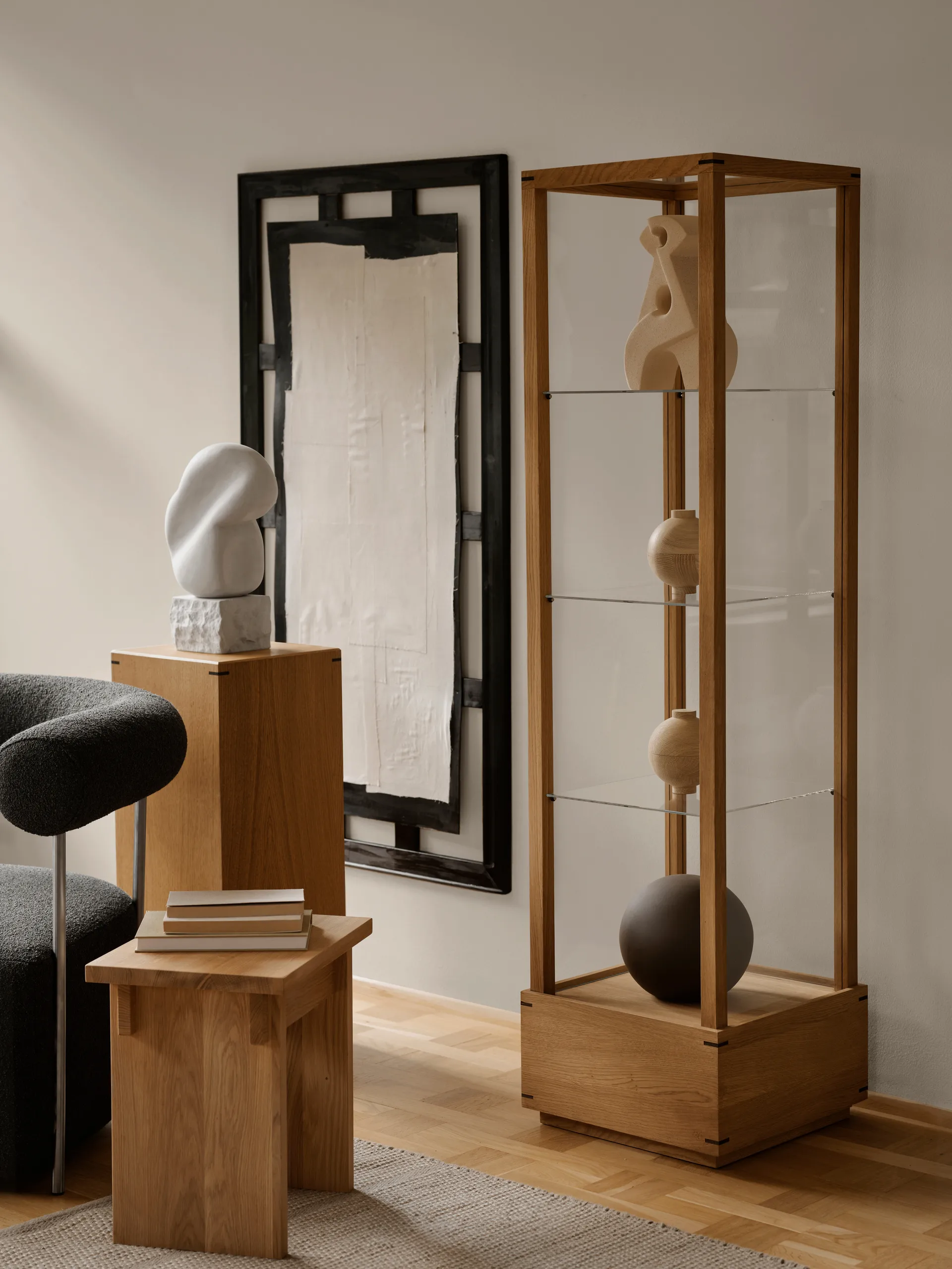 Pouf Artisan 30x40 cm, Chêne laqué chaud Kristina Dam Studio