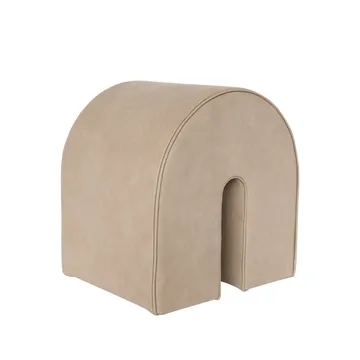 Pouf Curved - cuir light brown - Kristina Dam Studio