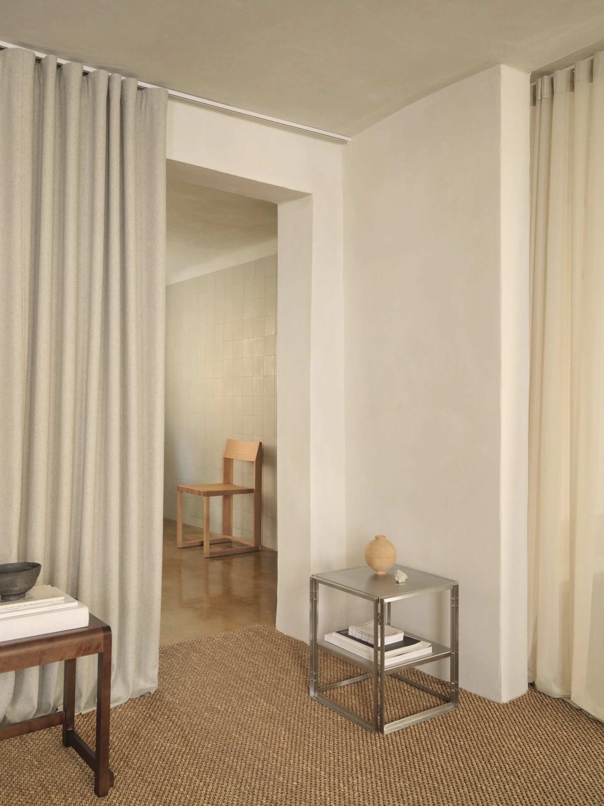 Table d’appoint pliable 40x40 cm, Acier inoxydable brossé Kristina Dam Studio